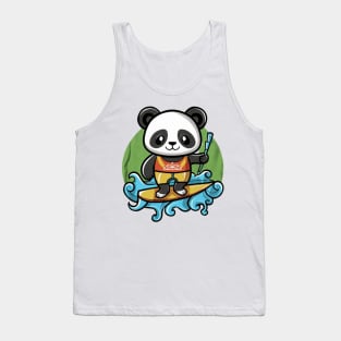 Cute Panda Surfer Tank Top